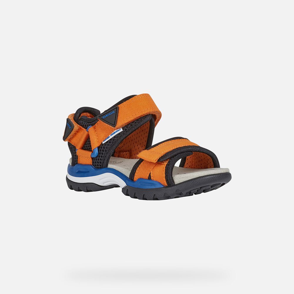 Sandalias Geox Menino Laranja/Pretas - Borealis - JPXNT0175